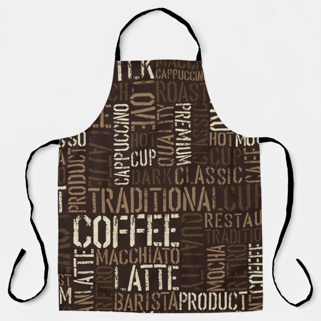 Seamless coffee experience pattern apron (Front)