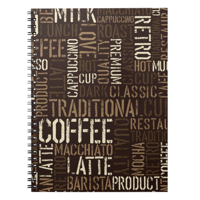 Seamless coffee experience pattern notebook (Front)
