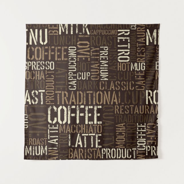 Seamless coffee experience pattern tapestry (Front)