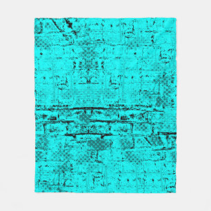 Seamless color grunge turquoise. Halftone elements Fleece Blanket