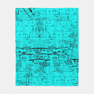 Seamless color grunge turquoise. Halftone elements Fleece Blanket