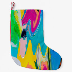 Seamless colorful abstract pattern, watercolor wal small christmas stocking