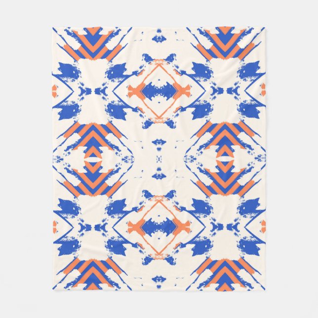  seamless colorful hipster pattern with geometric  fleece blanket (Front)