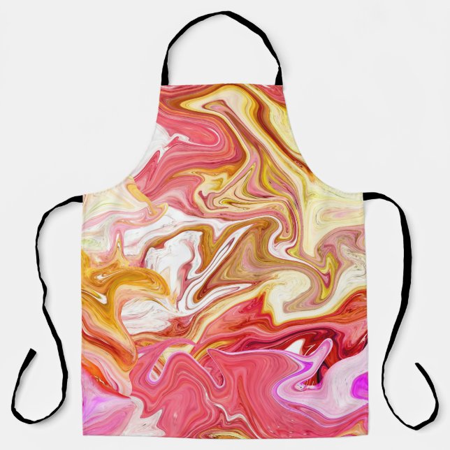 Seamless colorful marble texture, abstract pattern apron (Front)
