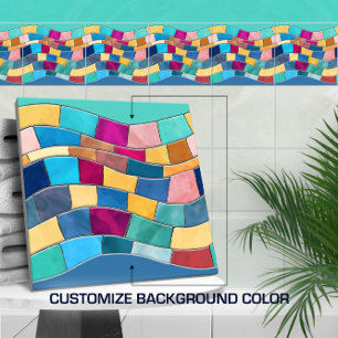 Seamless Colorful Mosaic Wave Tile