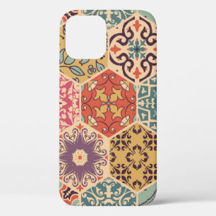 Seamless colorful patchwork tile with Islam, Arabi iPhone 12 Case