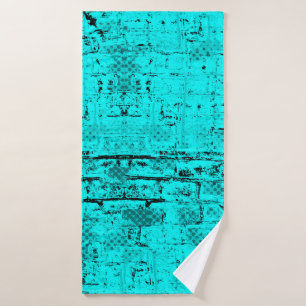 Seamless colour grunge turquoise. Halftone element Bath Towel