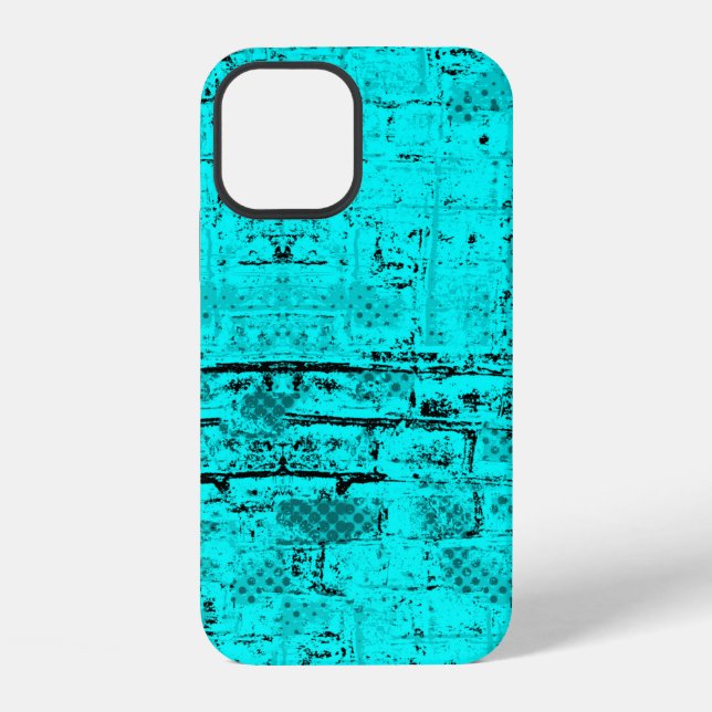 Seamless colour grunge turquoise. Halftone element iPhone Case (Back)