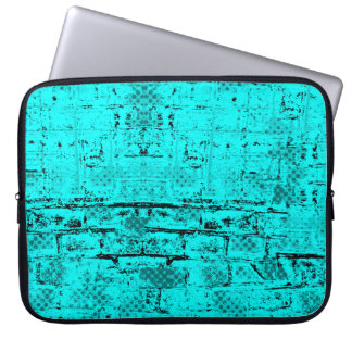 Seamless colour grunge turquoise. Halftone element Laptop Sleeve