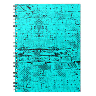 Seamless colour grunge turquoise. Halftone element Notebook