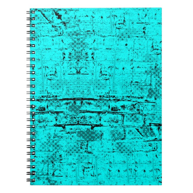 Seamless colour grunge turquoise. Halftone element Notebook (Front)