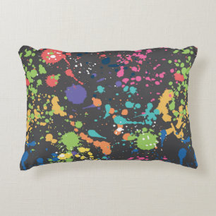 Seamless coloured grunge pattern with watercolor s accent pillow