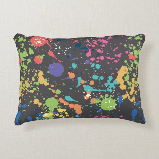 Seamless coloured grunge pattern with watercolor s accent pillow (Front)