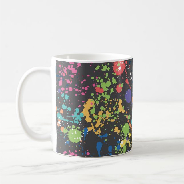 Seamless coloured grunge pattern with watercolor s coffee mug (Left)
