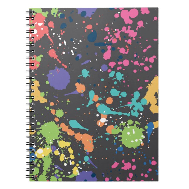 Seamless coloured grunge pattern with watercolor s notebook (Front)