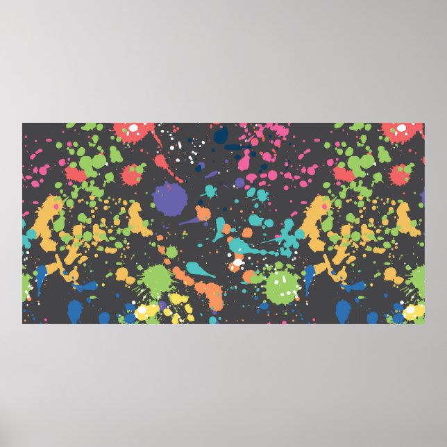 Seamless coloured grunge pattern with watercolor s poster (Front)