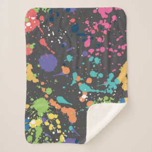 Seamless coloured grunge pattern with watercolor s sherpa blanket