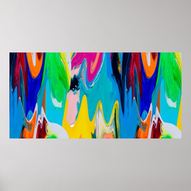 Seamless colourful abstract pattern, watercolor wa poster (Front)