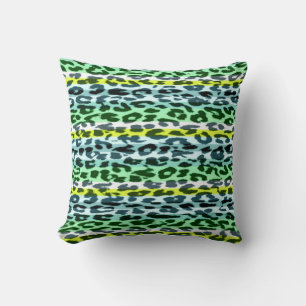 Seamless colourful animal skin texture of leopard throw pillow