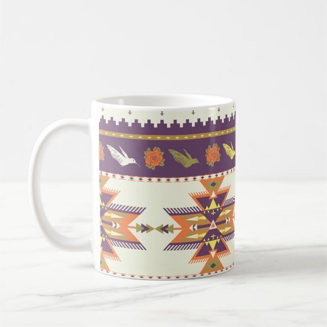 Seamless colourful aztec pattern coffee mug (Left)