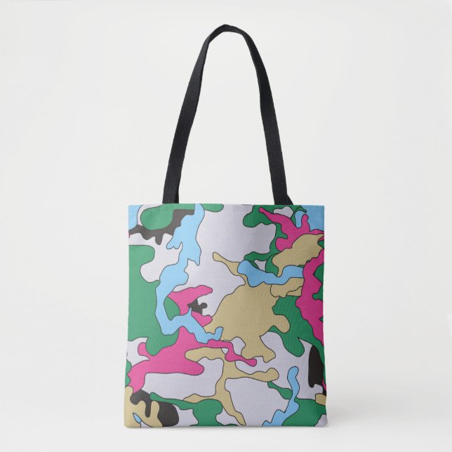 Seamless colourful camouflage background pattern.  tote bag (Front)