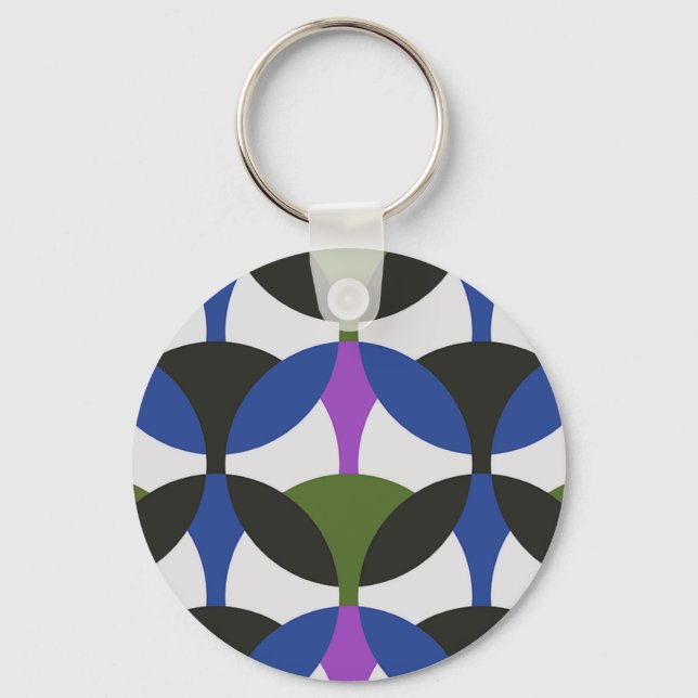 seamless colourful circles keychain (Front)