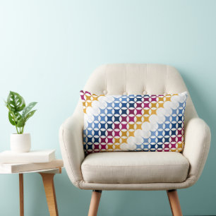 Seamless colourful cross stitch pattern lumbar pillow