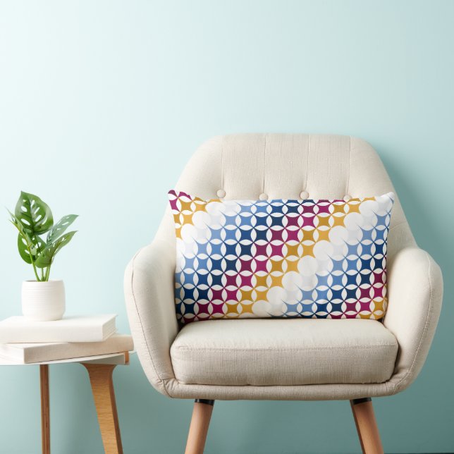 Seamless colourful cross stitch pattern lumbar pillow (Chair)