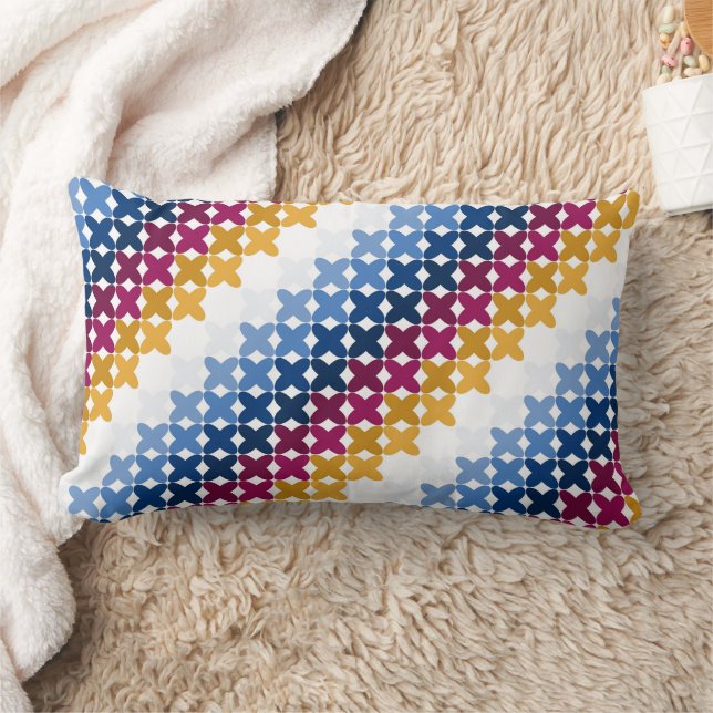 Seamless colourful cross stitch pattern lumbar pillow (Blanket)