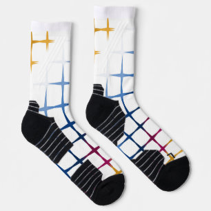 Seamless colourful cross stitch pattern socks