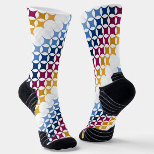 Seamless colourful cross stitch pattern socks