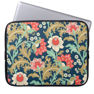 Seamless colourful floral pattern in folk style wi laptop sleeve