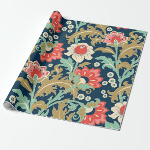 Seamless colourful floral pattern in folk style wi wrapping paper