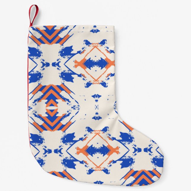  seamless colourful hipster pattern with geometric small christmas stocking (Front)