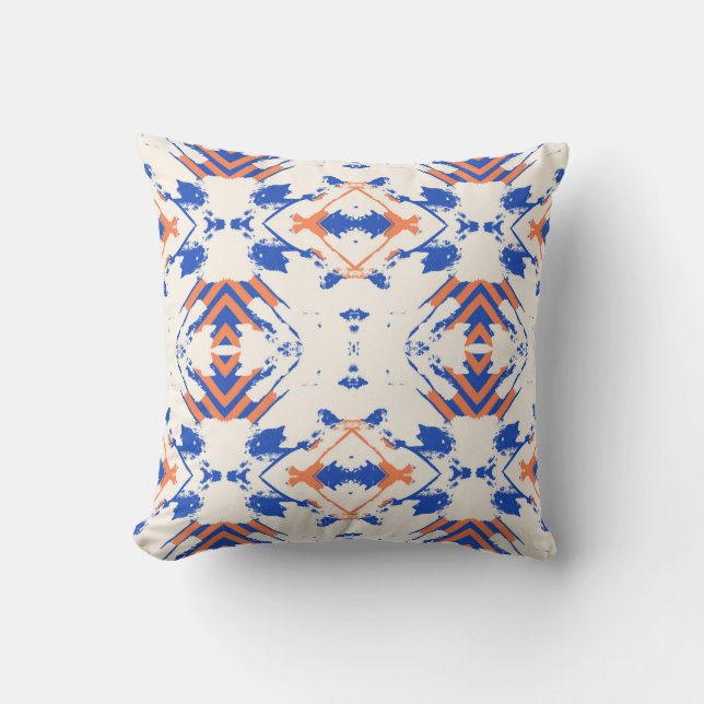  seamless colourful hipster pattern with geometric throw pillow (Front)
