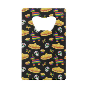 Seamless Colourful Mexican Vibe Credit Card Bottle Opener