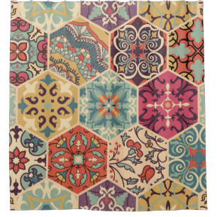 Seamless colourful patchwork tile with Islam, Arab