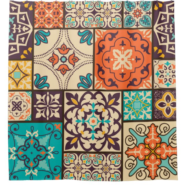 Seamless colourful patchwork tile with Islam, Arab (Front)