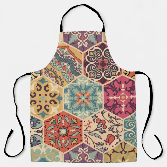Seamless colourful patchwork tile with Islam, Arab Apron (Front)