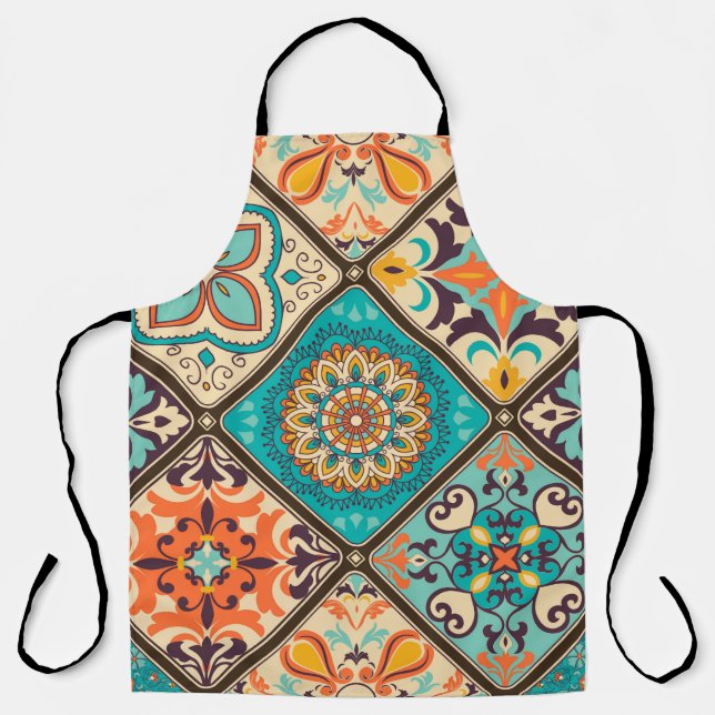 Seamless colourful patchwork tile with Islam, Arab Apron (Front)