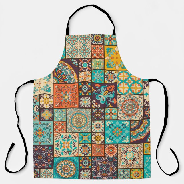 Seamless colourful patchwork tile with Islam, Arab Apron (Front)