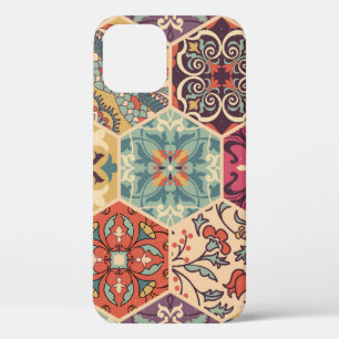 Seamless colourful patchwork tile with Islam, Arab iPhone 12 Case