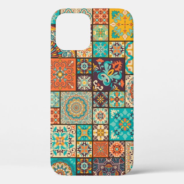 Seamless colourful patchwork tile with Islam, Arab Case-Mate iPhone Case (Back)