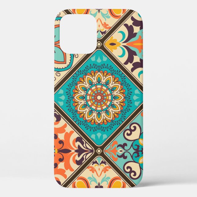 Seamless colourful patchwork tile with Islam, Arab Case-Mate iPhone Case (Back)