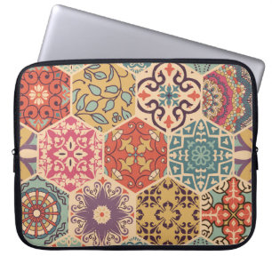 Seamless colourful patchwork tile with Islam, Arab Laptop Sleeve