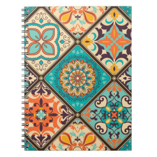 Seamless colourful patchwork tile with Islam, Arab Notebook