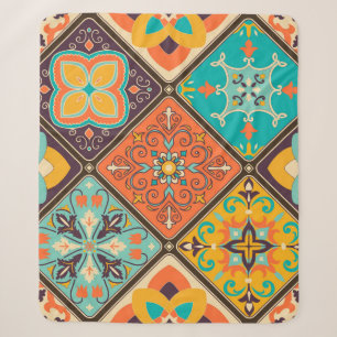 Seamless colourful patchwork tile with Islam, Arab Sherpa Blanket