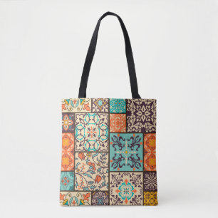 Seamless colourful patchwork tile with Islam, Arab Tote Bag