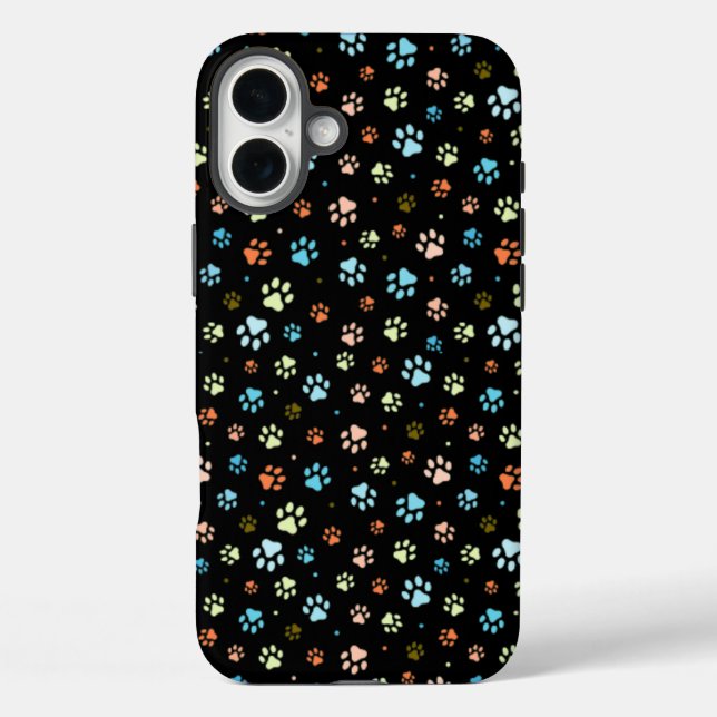 Seamless Colourful Small Dog Paws  Case-Mate iPhone Case (Back)
