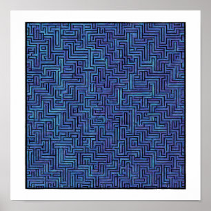 Seamless Cosmic Pattern: Labyrinthine Laser Grid 2 Poster